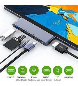 Hub Usb C Para iPad Pro 2020 / 2018 Usb Type-c To Puertos